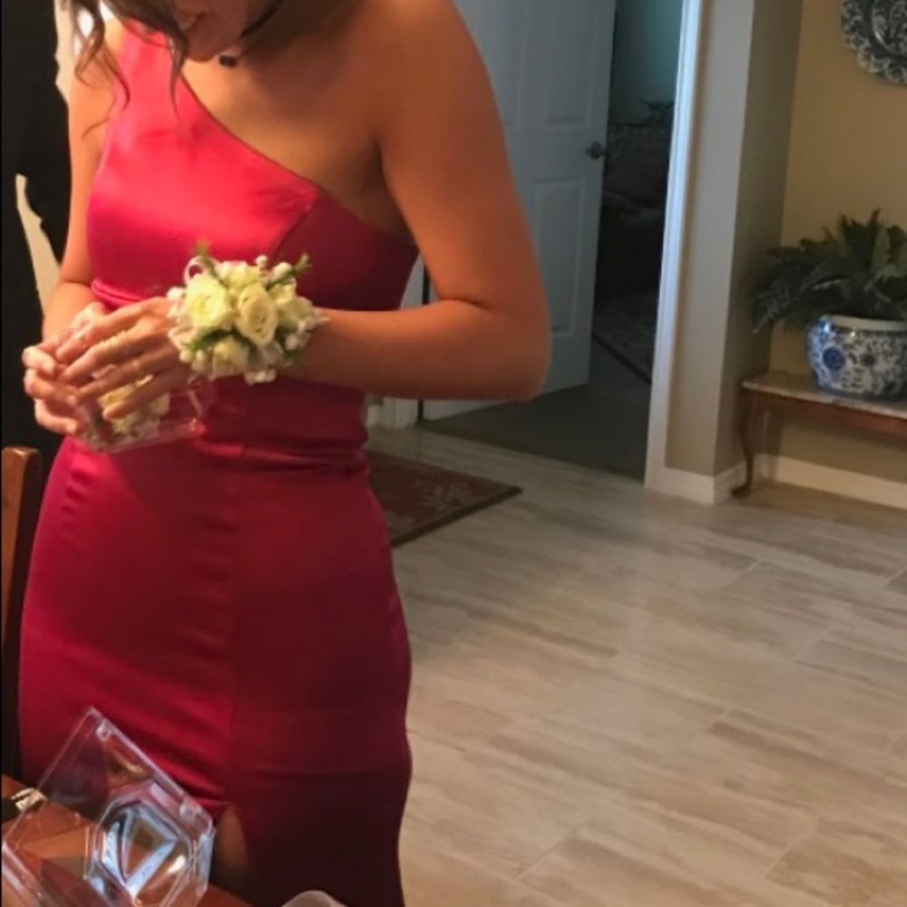 Sherri Hill - 51007 - Size 6 - Hot Pink Satin - Picture 2 of 4